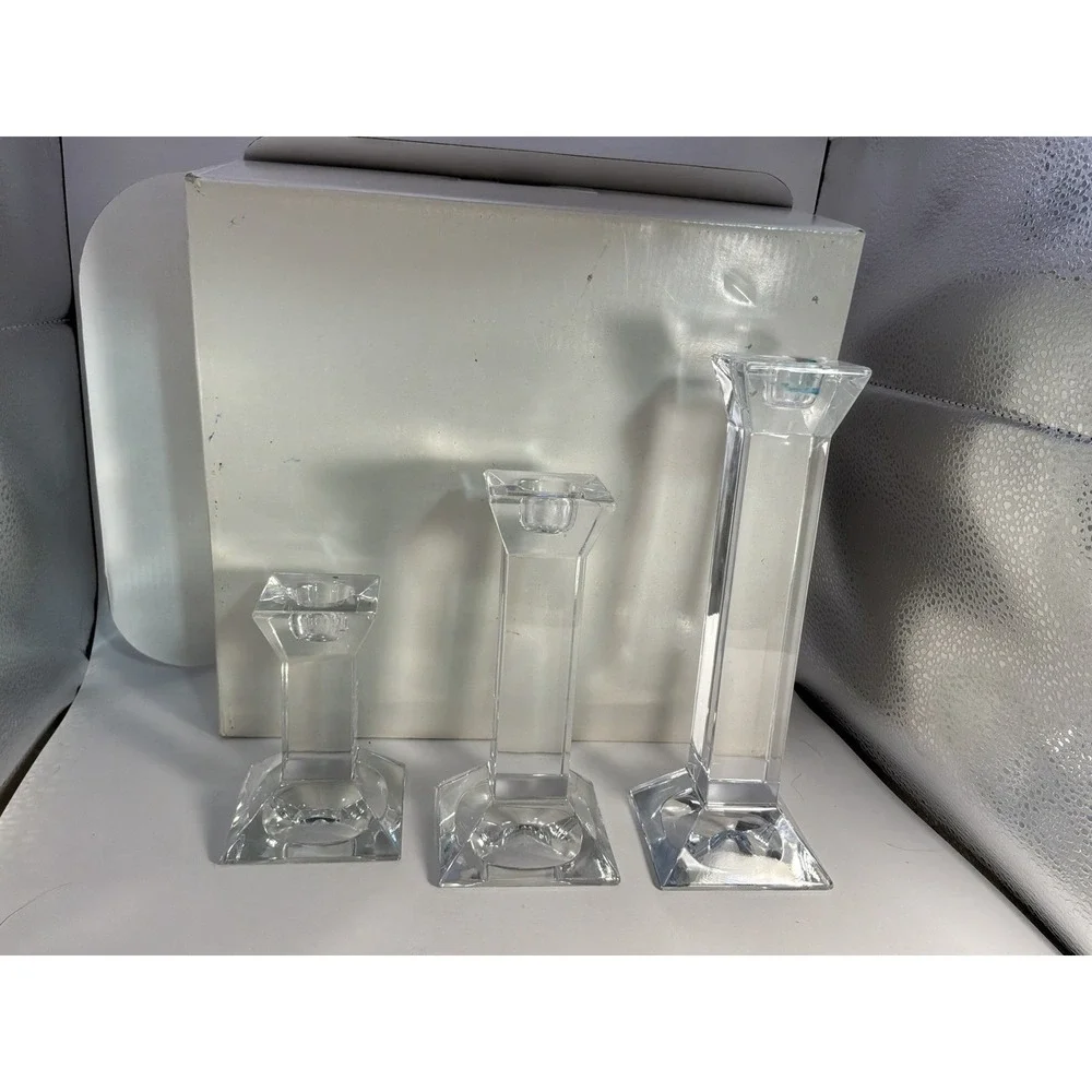 Villeroy & Boch Lead‎ Crystal Candlesticks Made In Germany Set Of 3